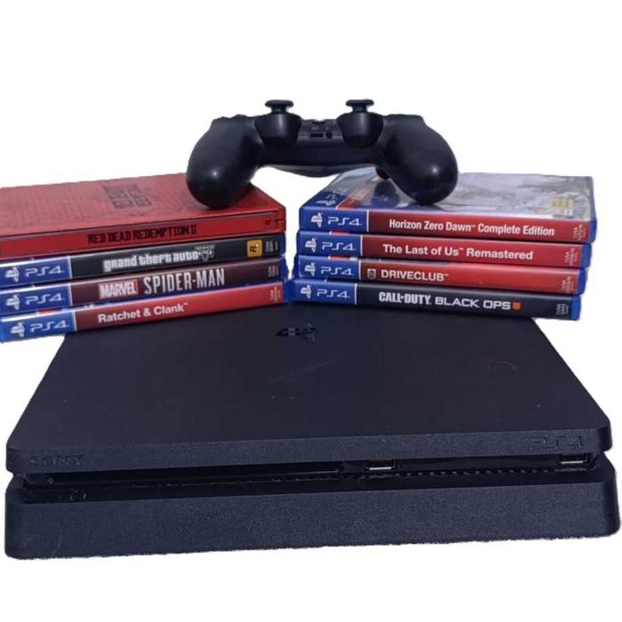 Playstation 4 Slim com 3 + 7 Jogos