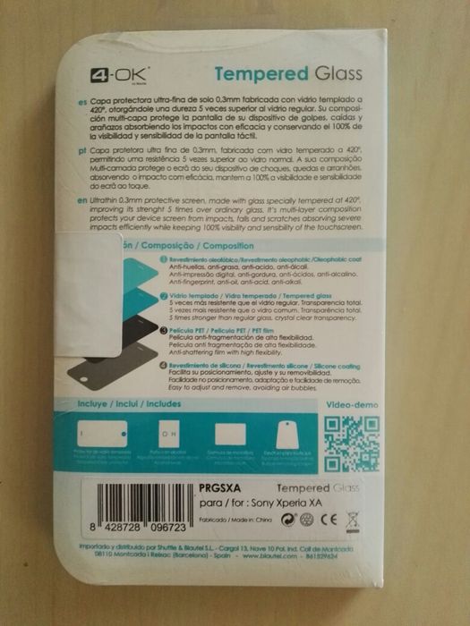 Película de vidro temperado Sony Xperia xa