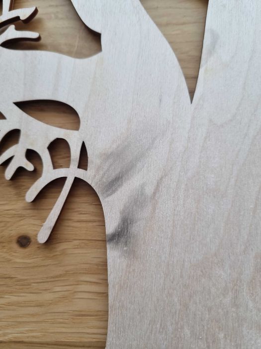 Tryptyk obraz wypalany w drewnie drzewo las