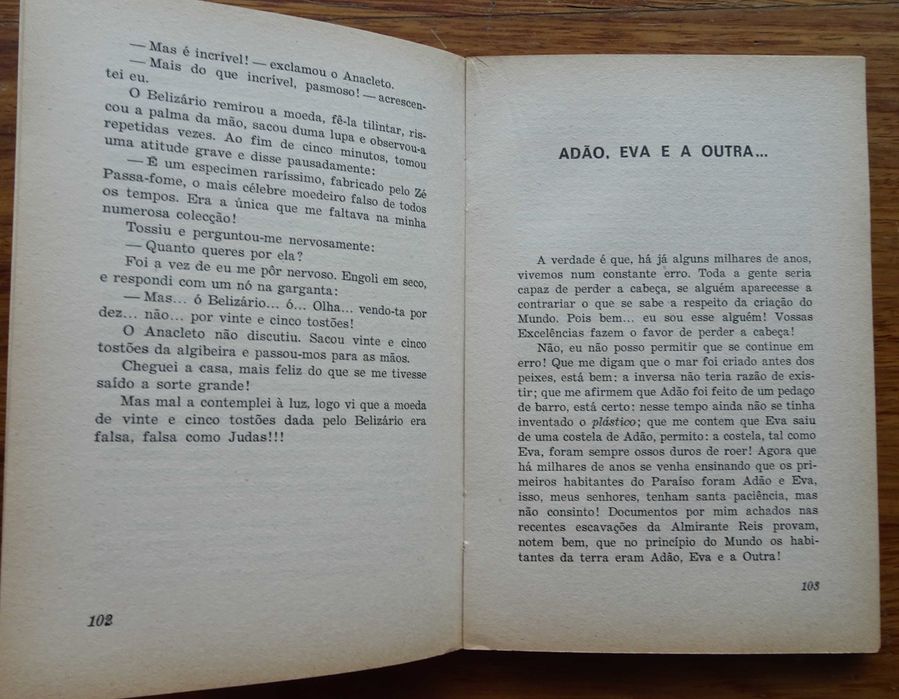 Adão Eva e A Outra (Prosas Pouco Sérias) de Mário D´Eça 1ª Edição 1969