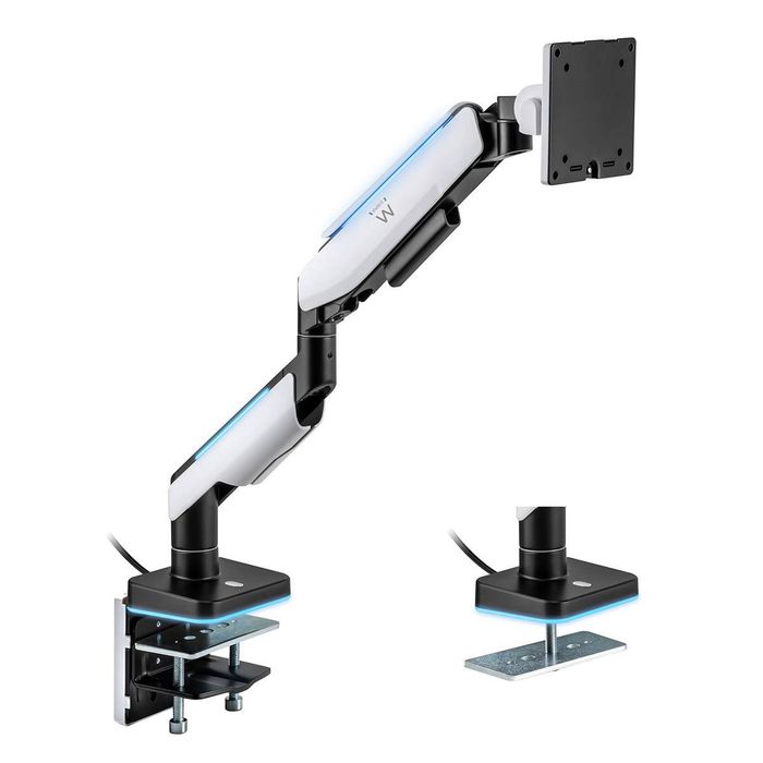 Suporte de Monitor Ewent EW1509 Heavy Duty 1 Monitor 17" - 49" Articulado RGB Branco/Preto | como novo | com garantia