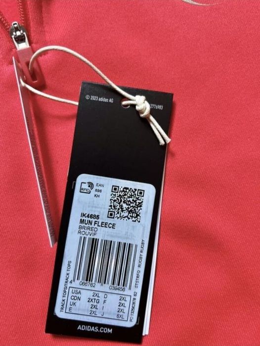 Тепла флісова кофта Adidas Оригінал 2XL