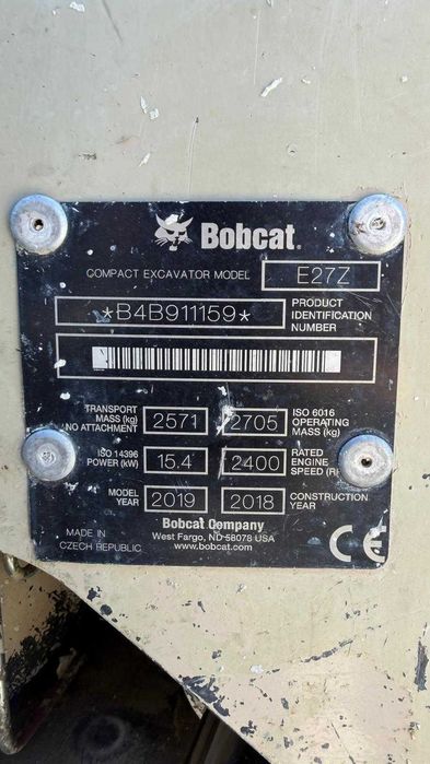 Mini giratoria - escavadora Bobcat E27Z