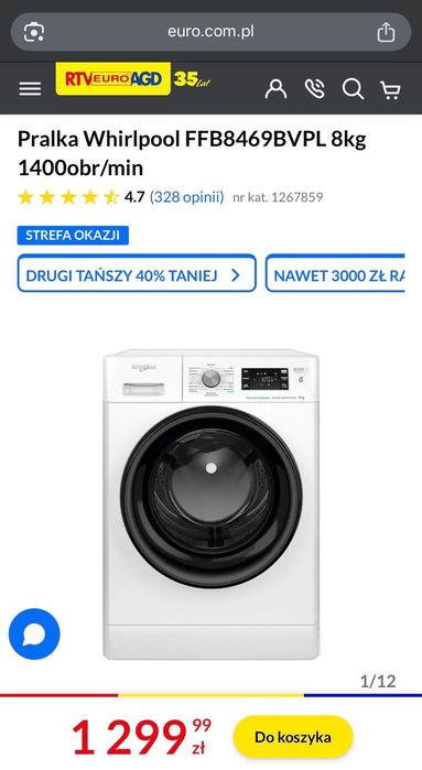 Pralka whirlpool 8kg