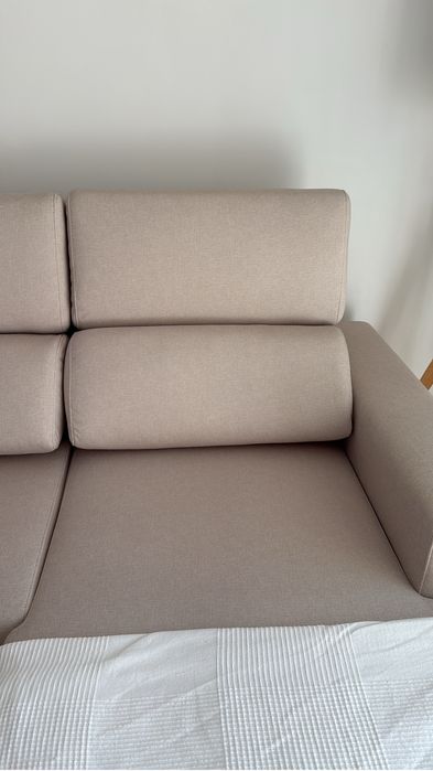 Sofa com chaise longue e cama