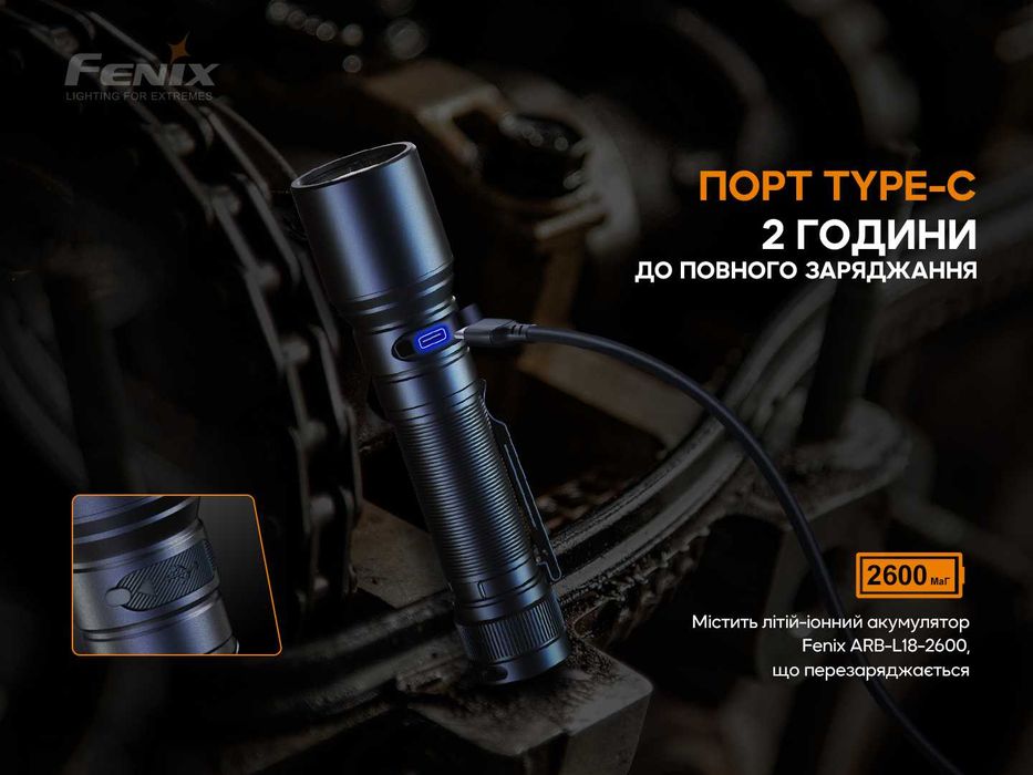 Fenix C6 V3.0 Ручний Ліхтар (1500 Люмен 300 Метрів) ГАРАНТІЯ 5 РОКІВ!
