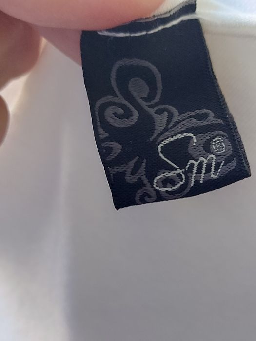 Vestido Italiano Branco de Folhos de Seda - Tam° M
