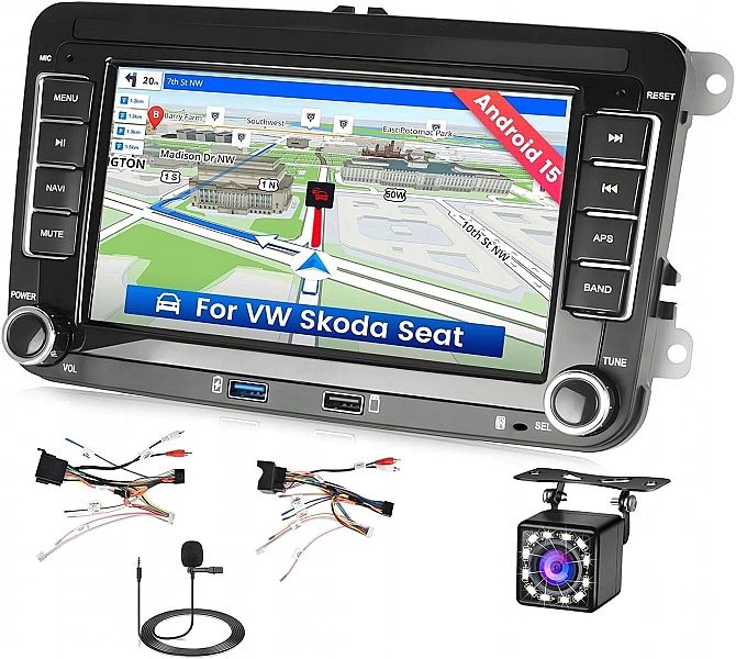Radio samochodowe 7" Android 13 VW Polo Golf 5/6 Tiguan Passat Skoda S