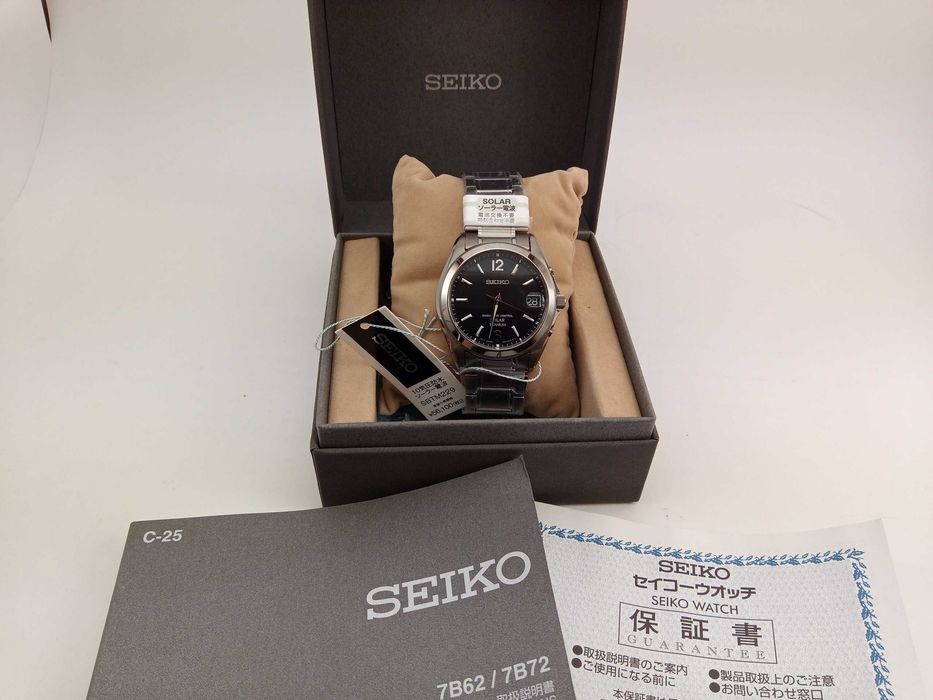 Японские часы Seiko Solar SBTM229 титан, солнечная батарея, радиоконтроль, сапфир