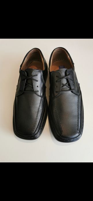 Skórzane Buty Męskie Lekkie Wygodne Czarne M 193