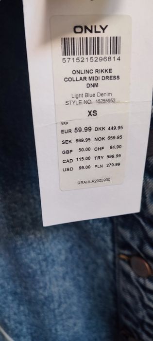 Nowa jeansowa sukienka