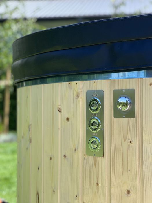 Balia ogrodowa jacuzzi bania hydromasaż Piec na. drewno LED masaż