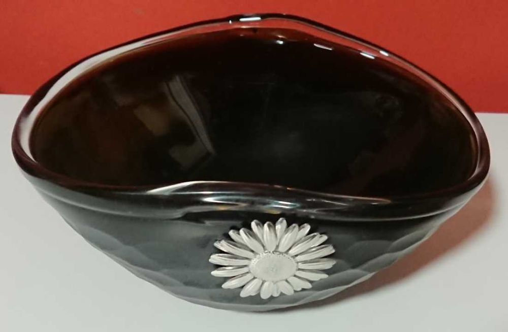 Conjunto de 2 peças decorativas em vidro preto opaco