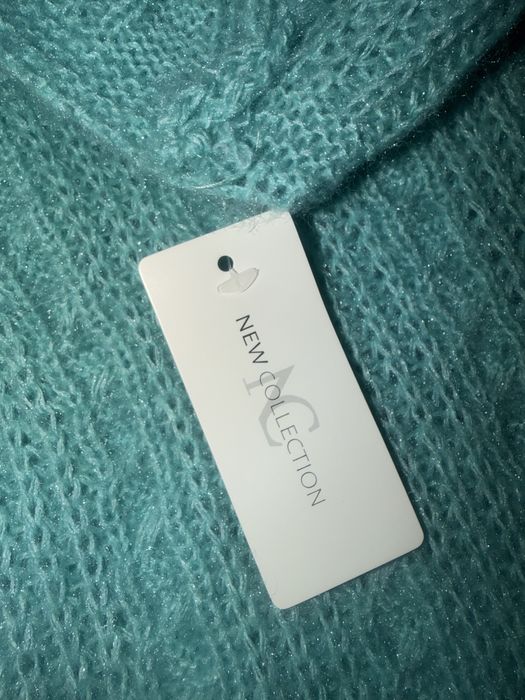 Sweter warkocze mietowy .