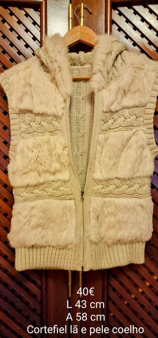 Vendo colete da Cortefiel em malha e pele