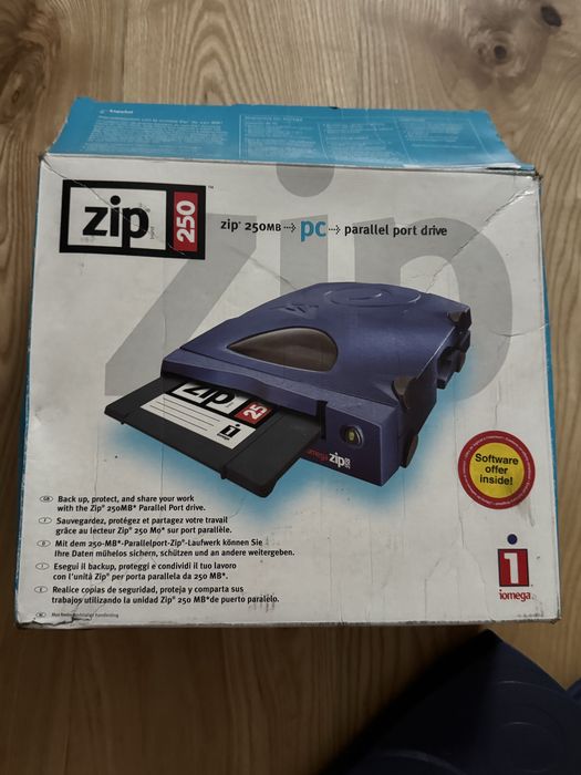 Napęd Iomega Zip 250 MB – Parallel Port (LPT) – Wersja BOX