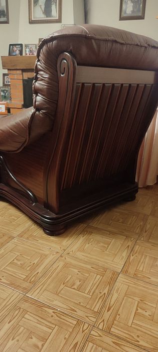 Sofas em pele castanhos