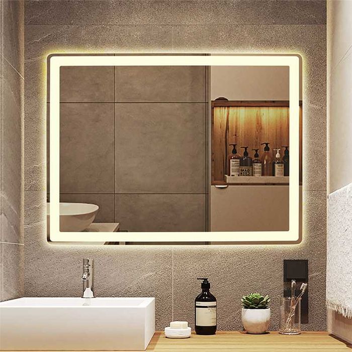 Зеркало светодиодное с фронтальной подсветкой гримерное. Прозводство.