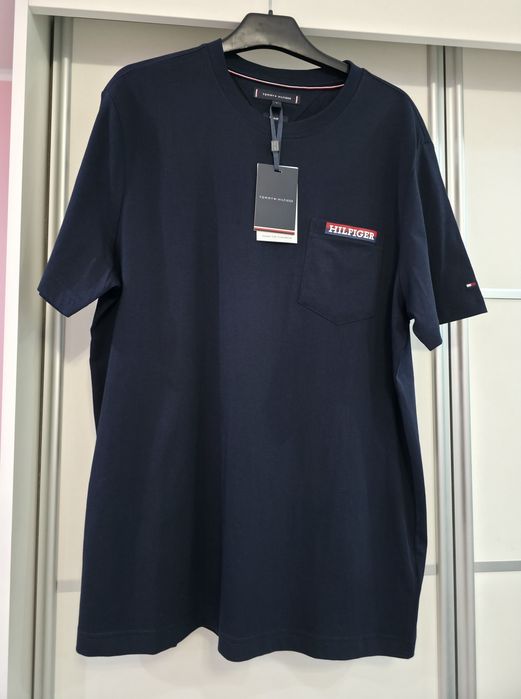 Granatowa nowa koszulka t-shirt męski Tommy Hilfiger L