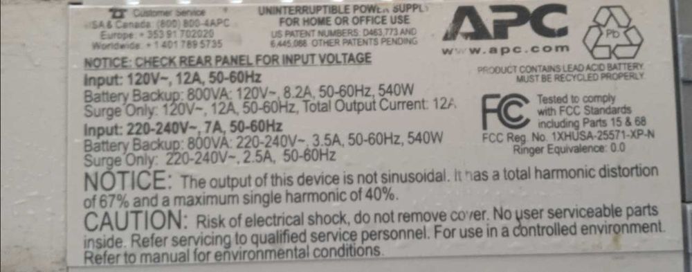 Zasilacz UPS APC BACK-UPS RS 800