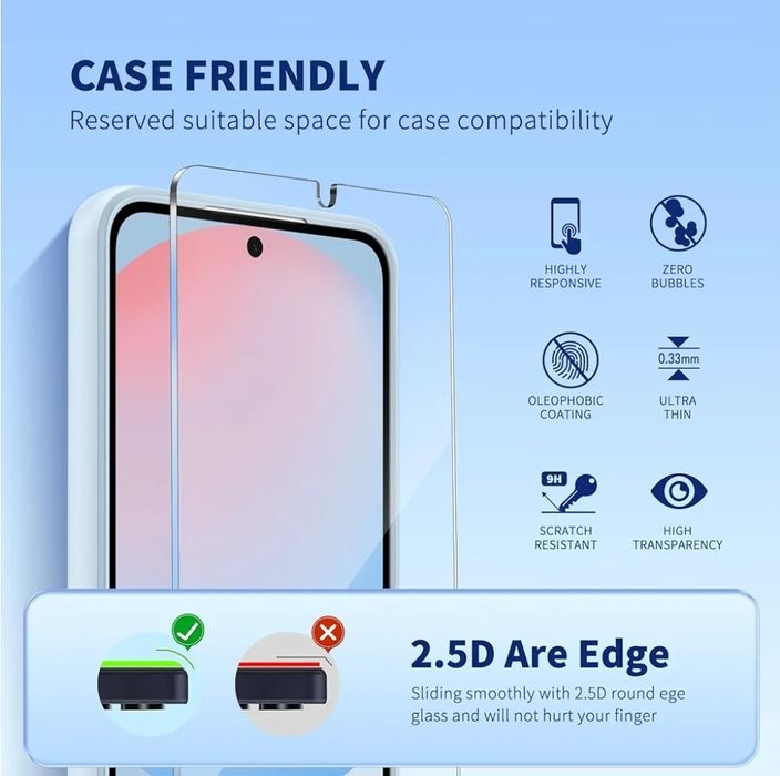 Protective Case and 2 Tempered Glass Screen Protectors for Samsung Galaxy S24 FE 5G64729665488129124
