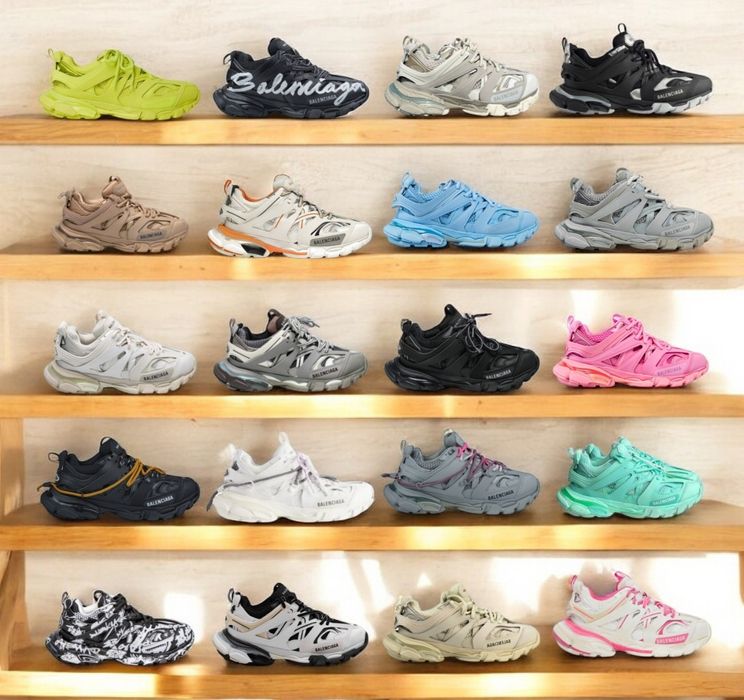 р36-45 Кросівки Balenciaga Track Black White Grey Pink Blue Beige