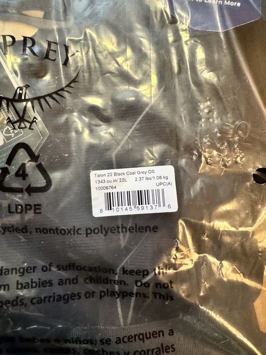 Рюкзак туристичний чоловічий Osprey Talon 22 л black white 10006770