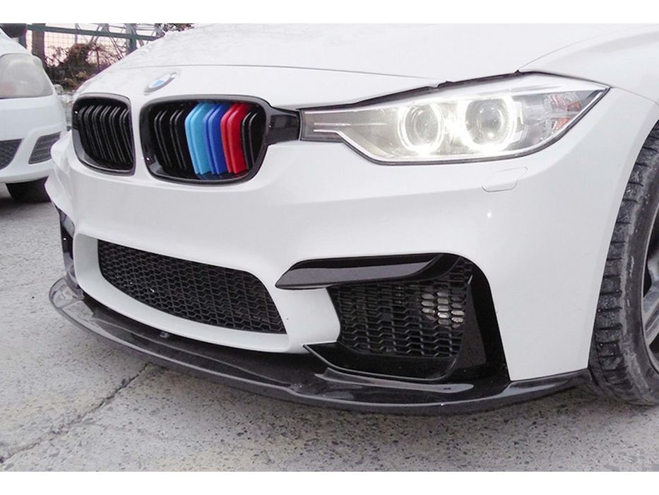 BMW 3 серія F30/F31 2012-2019 рр. Накладка на передній бампер DPT Lip V-1 (Для M3, чорний глянець)