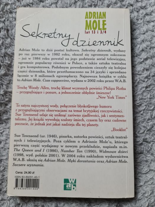 Adrian Mole lat 13 i 3/4 sekretny dziennik. S. Townsend