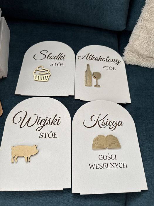 Tabliczki na ślub(słodki stół,wiejski stół,ekipa,alkoholowy,księga gości)
