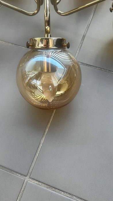Lampa wisząca Alfa Barsum złota szklane kule 5xE14