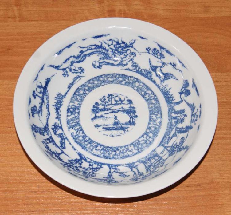 Stary mały talerz głęboki miska wzór chiński