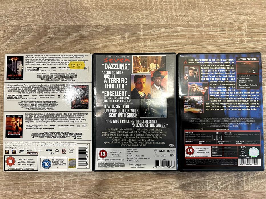 Szklana pułapka, Ransom i Seven - DVD z UK
