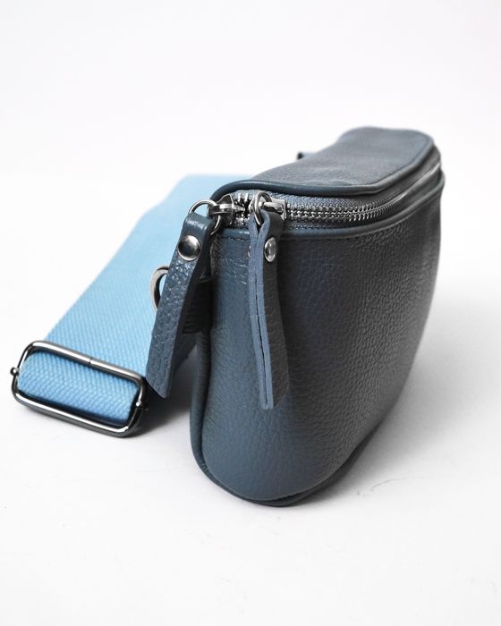 Брендова нова шкіряна сумка через плече бананка GENUINE LEATHER