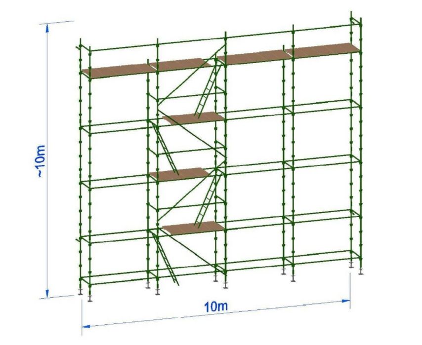 Rusztowanie elewacyjne klinowe choinkowe 100m2