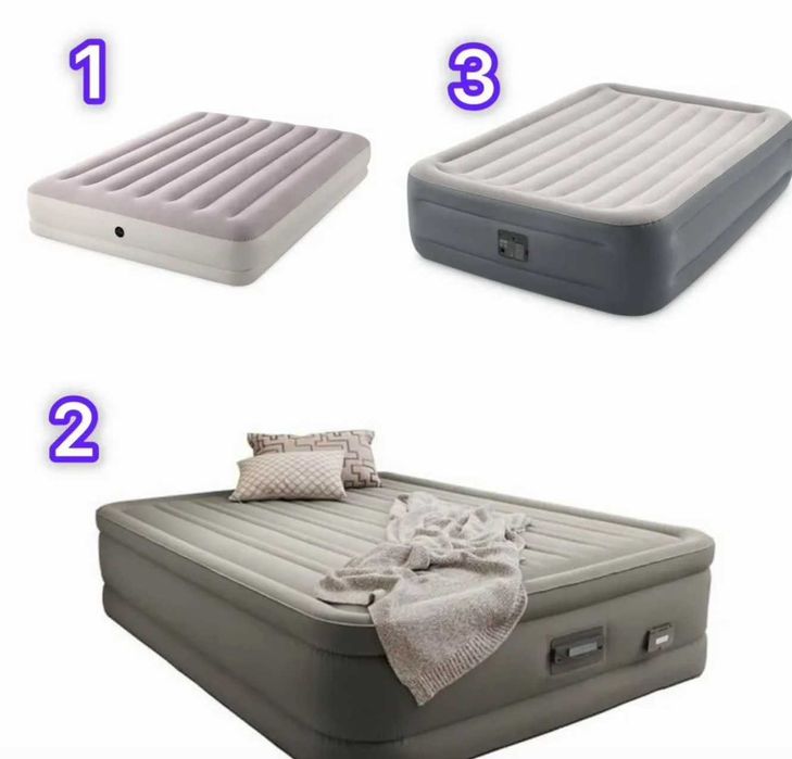 ‼️ Надувне ліжко Intex двоспальне 203×152×48 | Матрац Ліжко з насосом