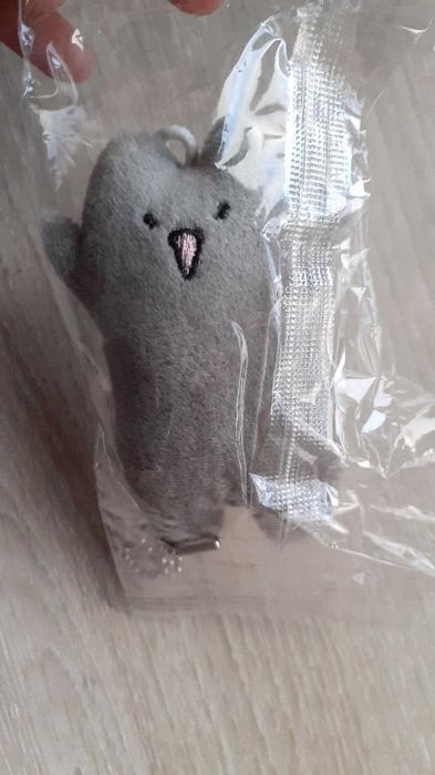 Peluche porta chaves pendurar gato cinzento comprido