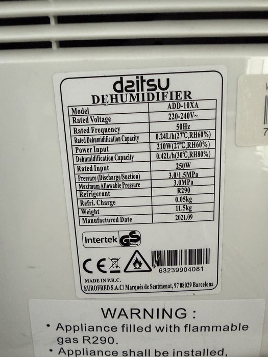 Daitsu ADD-10XA Desumidificador 10L