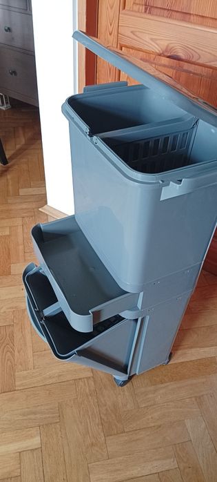 Kosz do segregacji śmieci wąski wysoki kompaktowy organizer wiele koszy/przegrod
