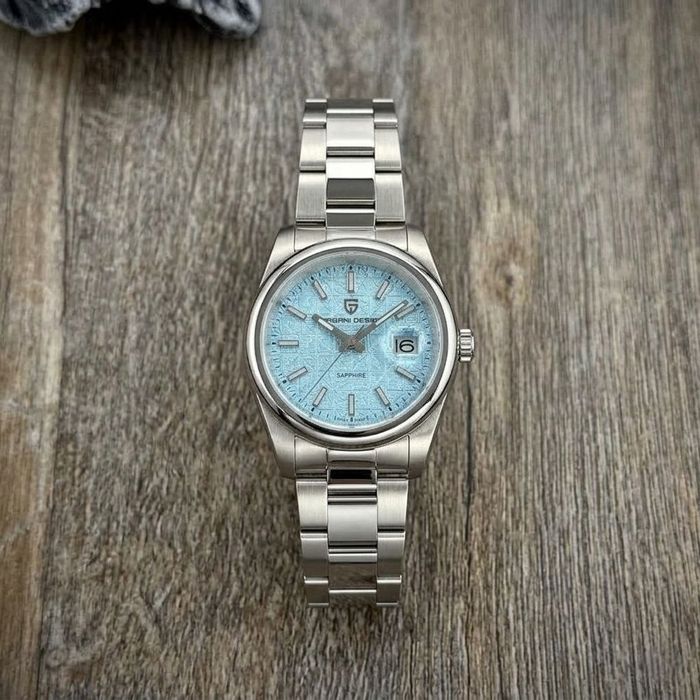 Годинник Pagani Design Silver-Blue - хомаж на Tissot PRX: Сапфір, Сталевий, Кварцовий