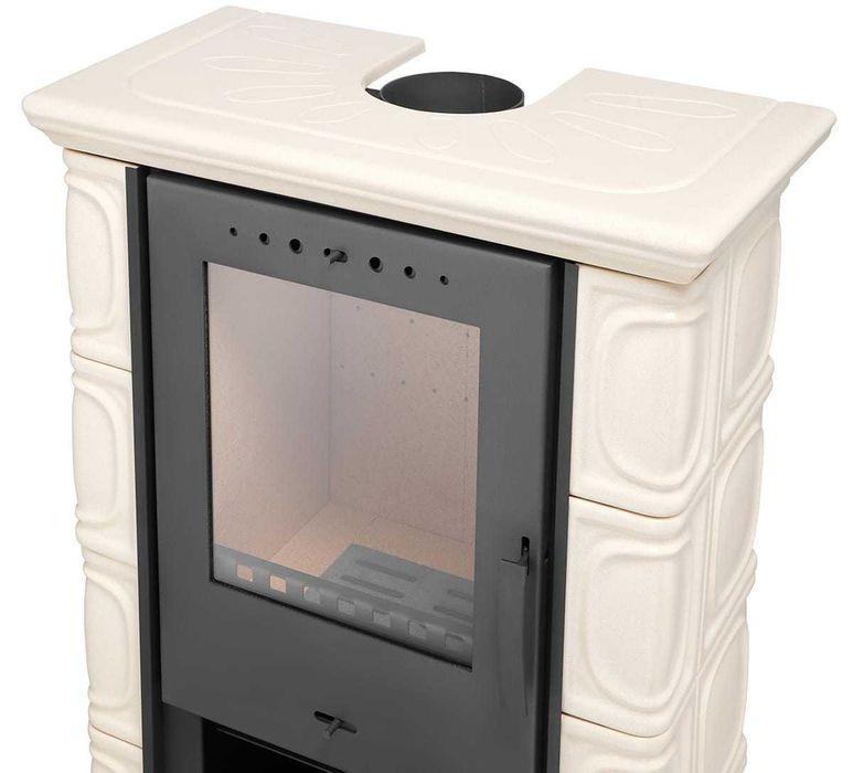 Piec kominek kaflowy koza ELDUR cappuccino ECO Design 2022 MONTAŻ