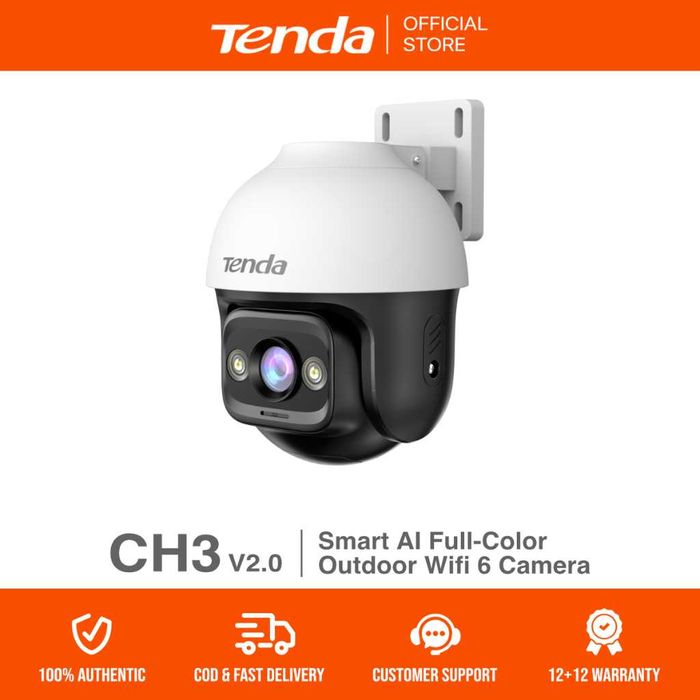 Tenda CP3V3.0 Cámara IP WiFi Vigilancia Interior 2K Cámara de Seguridad Domo 360°, Visión Nocturna 12M,