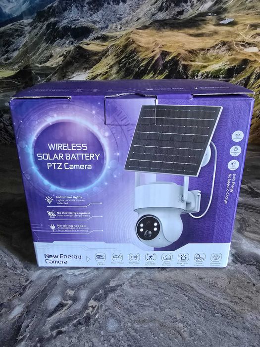 Kamera WiFi Zewnętrzna Obrotowa 4MP ZOOM z Panelem Solarnym (Nowa)