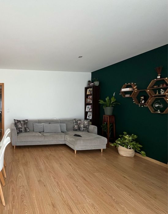 Sofá cinzento do Ikea, com chaise longue, como novo