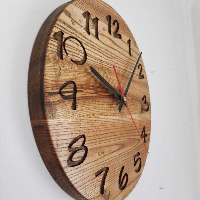 Настінний годинник з натурального дерева. Ретро-стиль 7