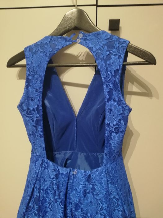 Sukienka wieczorowa SUGARFREE CHABROWA, niebieska roz. 38 M