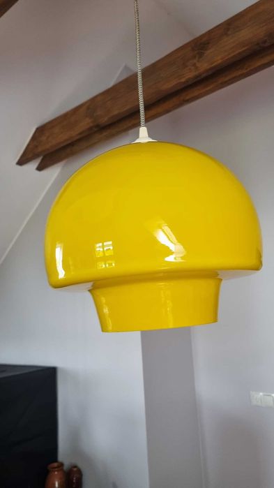 Żyrandol szklana lampa lata 60 Czechosłowacja Mid Century Design PRL