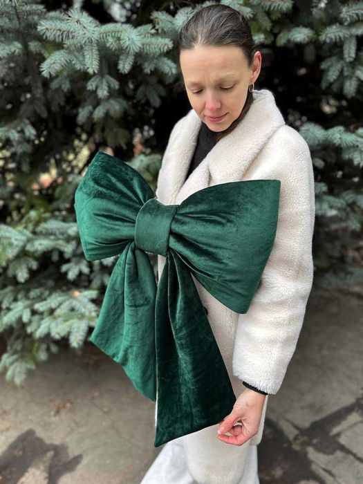 Новорічний декор -оксамитовий (велюрових) бант