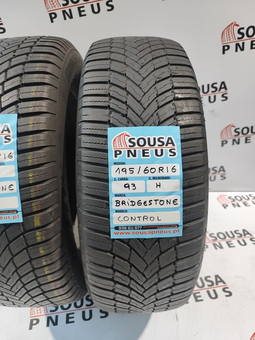 2 pneus semi novos 195-60R16 Bridgestone - Oferta da entrega 90 Euros