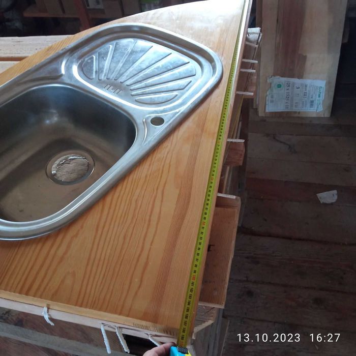 Мийка кухонна з кутовою столешнею